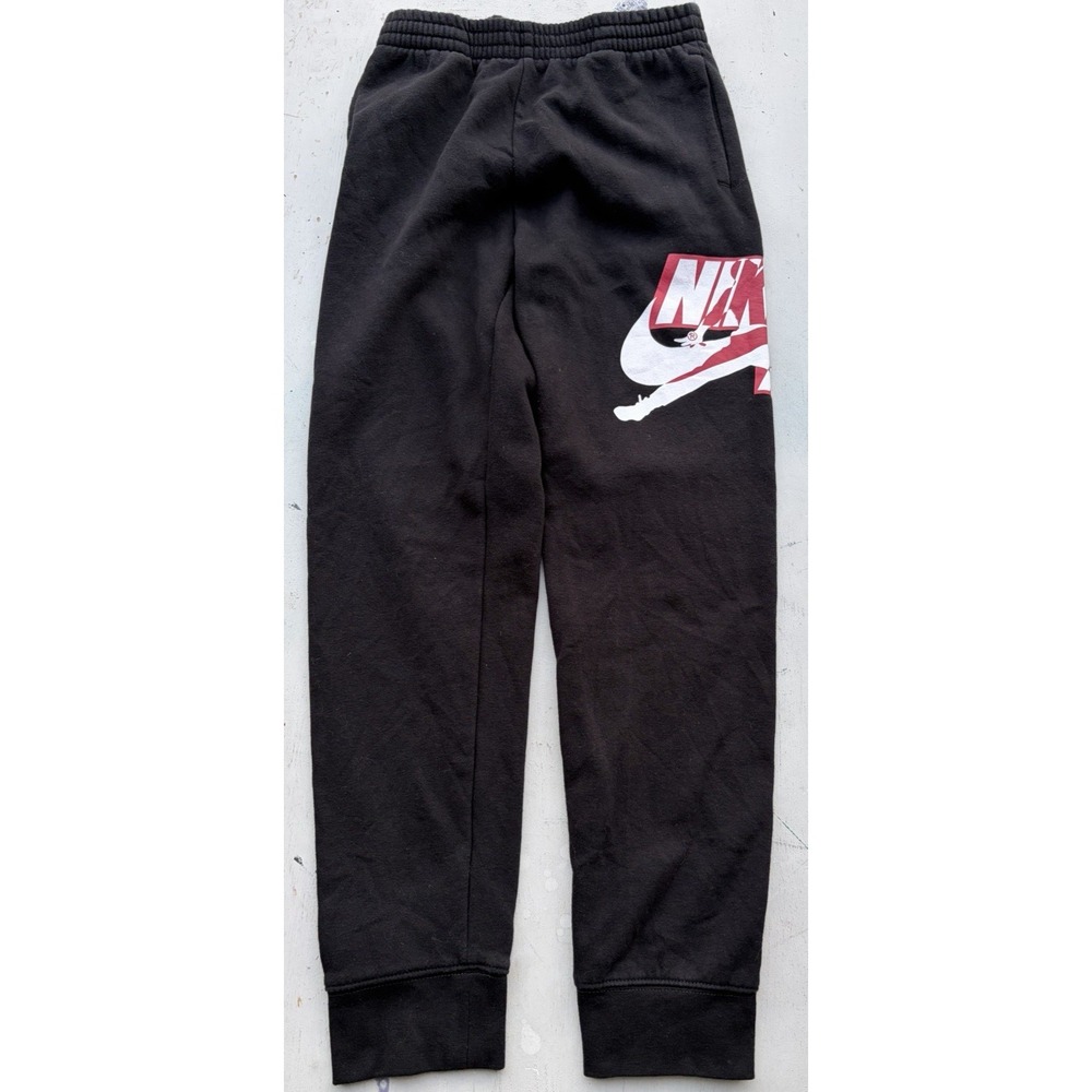 Kid's Nike Joggers Black Solid L Activewear Gym Sports Casual Jumpman Bulls NBA